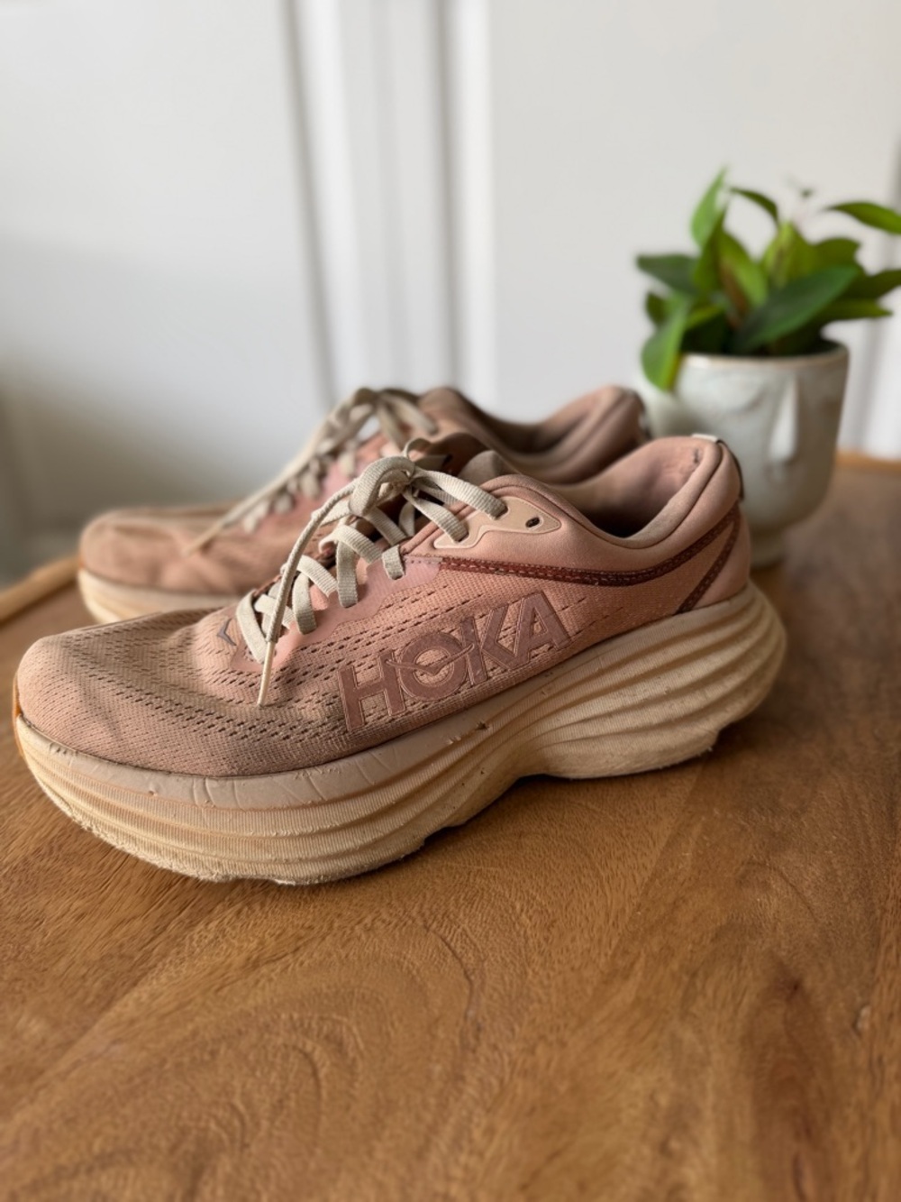Hoka Women’s Sneakers in Sandstone Cream and Peach - Picture 4 of 4